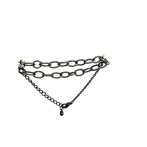 Vintage Layered Silver Chain & Purple Bead Necklace Bracelet Set N57 - Picture 5 of 9